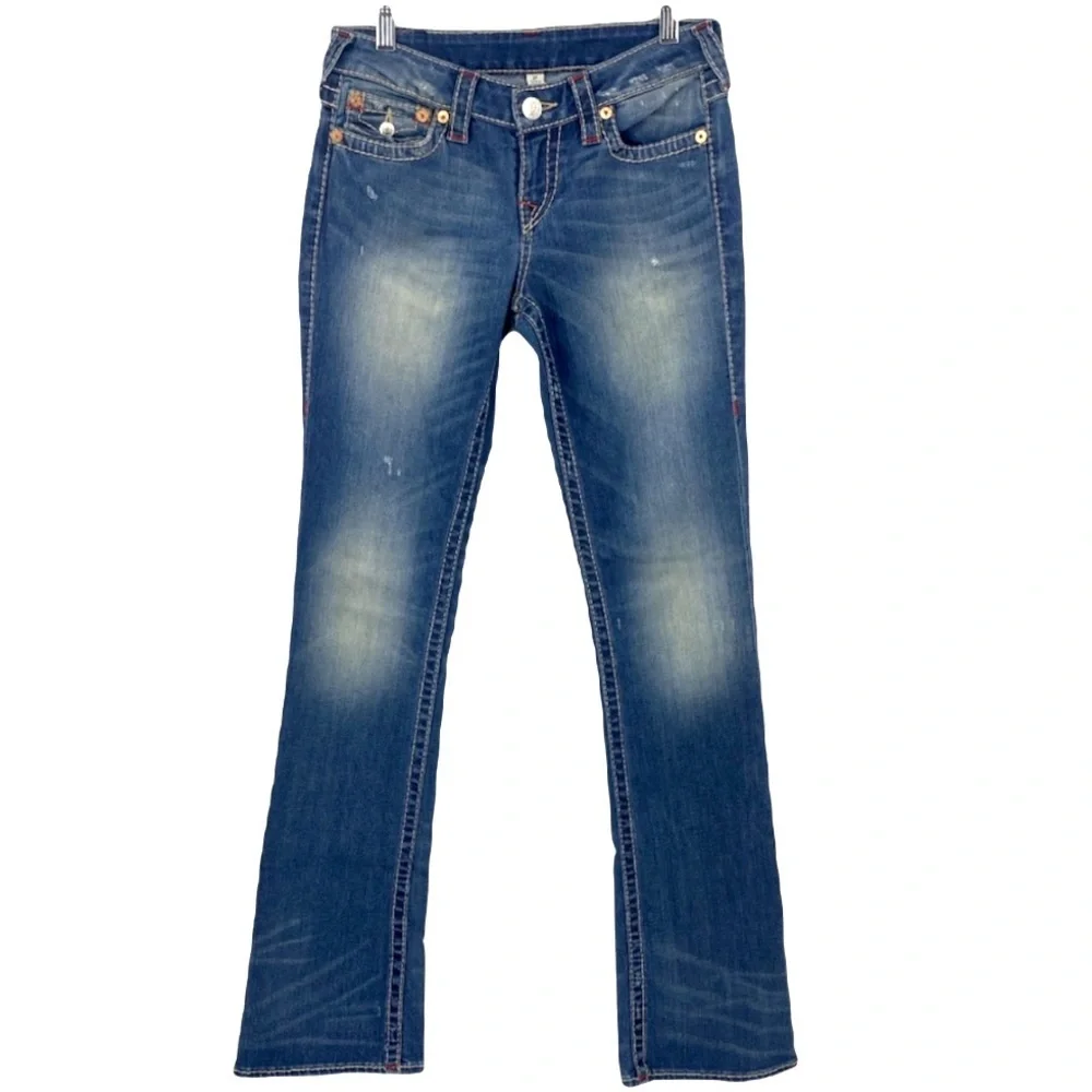 True religion distressed boot cut jeans Size 27